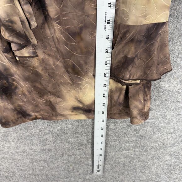 Cato Blouse Women XL Brown Colorblock V-Neck Long Sleeve Pullover Casual - Picture 6 of 7